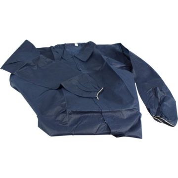 Bezoekersjas blauw met klittenband | maat XL Doos 50 stuks