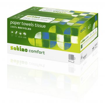Satino Comfort handdoek wit 2-lgs V-vouw Pak 20 x 160 stuks