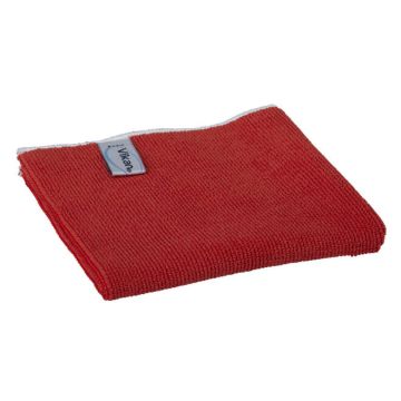 Vikan Microvezeldoek BASIC 40, Rood Pak 5 stuks