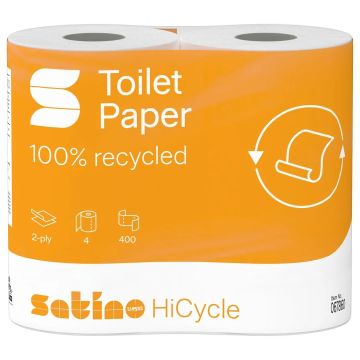 Satino HiCycle toiletpapier 2-lgs wit Pak 10 x 4 rol à 400 vel